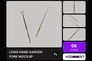 Long Hand Garden Fork Mockup