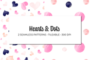Hearts & Dots Seamless Patterns, a Pattern Graphic by Painted Puffin Creative (Thumbnail 1 of 5)
