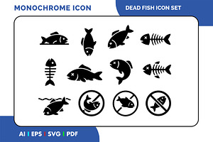 Dead Fish Icon Set – Simple Black, a Solid Icon by Fontmine Studio