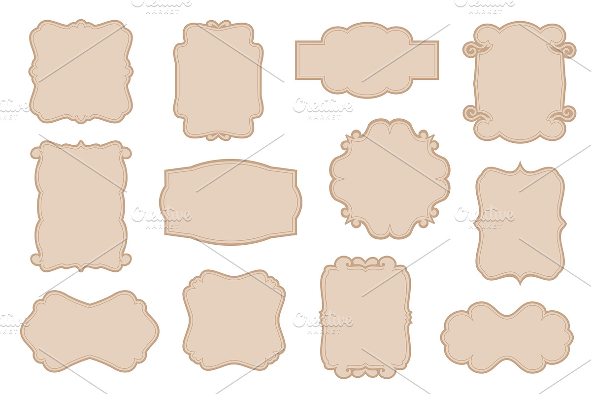 Vintage label frames. Luxury blanks, an Illustration by YummyBuum