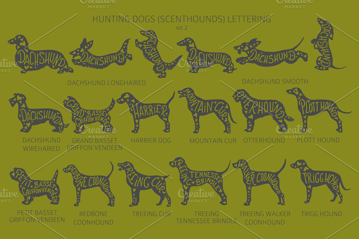 Scenthound (Hunting Dogs) Silhouette, an Animal Illustration by pet design shop (Photo 8 of 11)