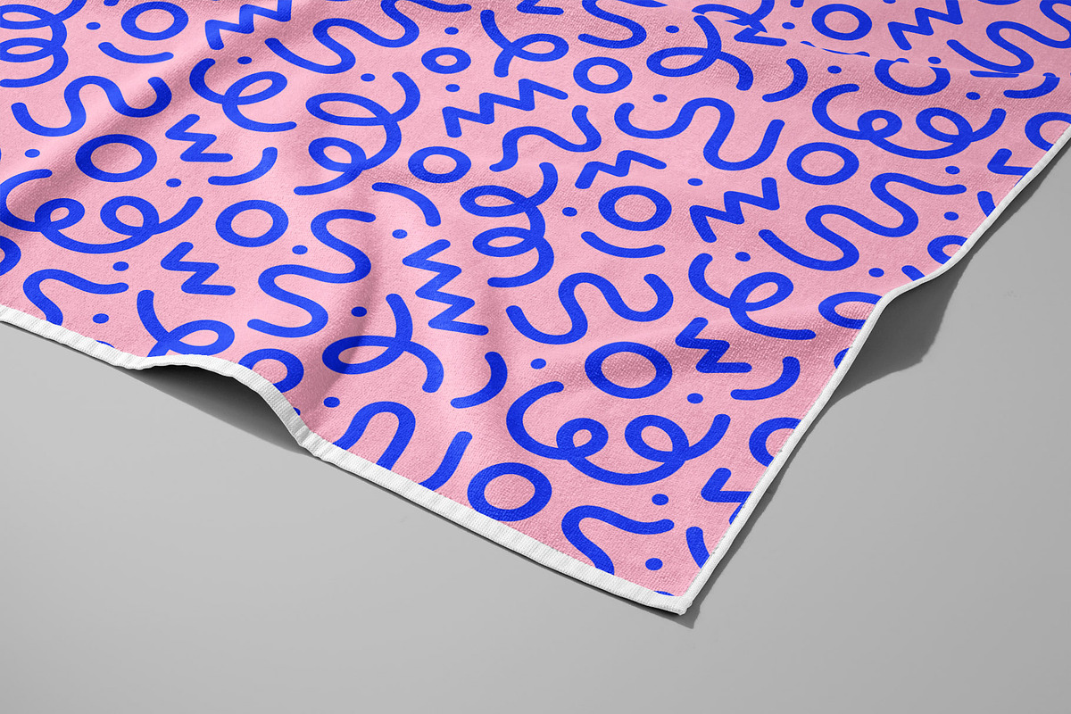 Pink Squiggle Doodle Seamless Pattern