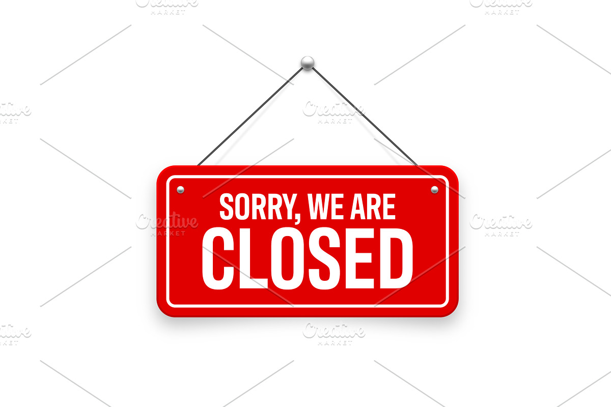 Realistic closed hanging signboard, an Object Illustration by 32pixels