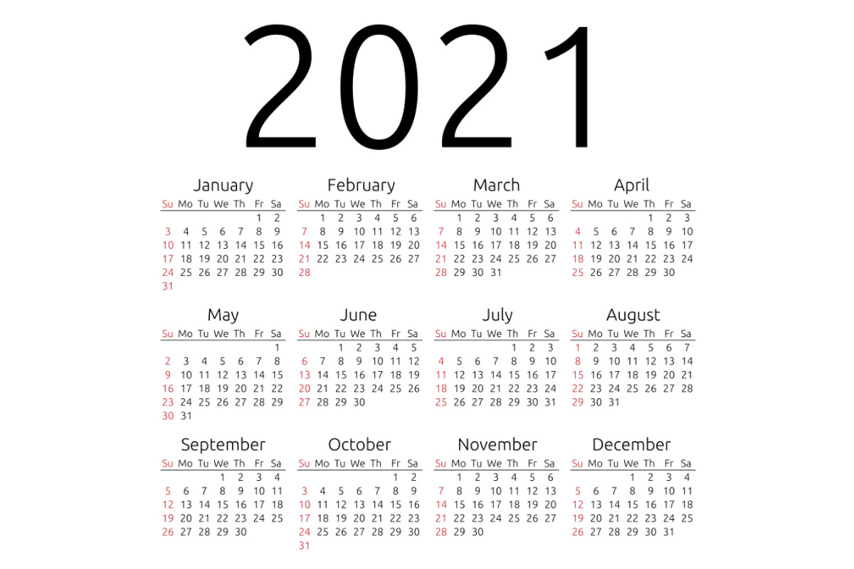 Calendar 2021, Sunday, a Graphic by inimalGraphic
