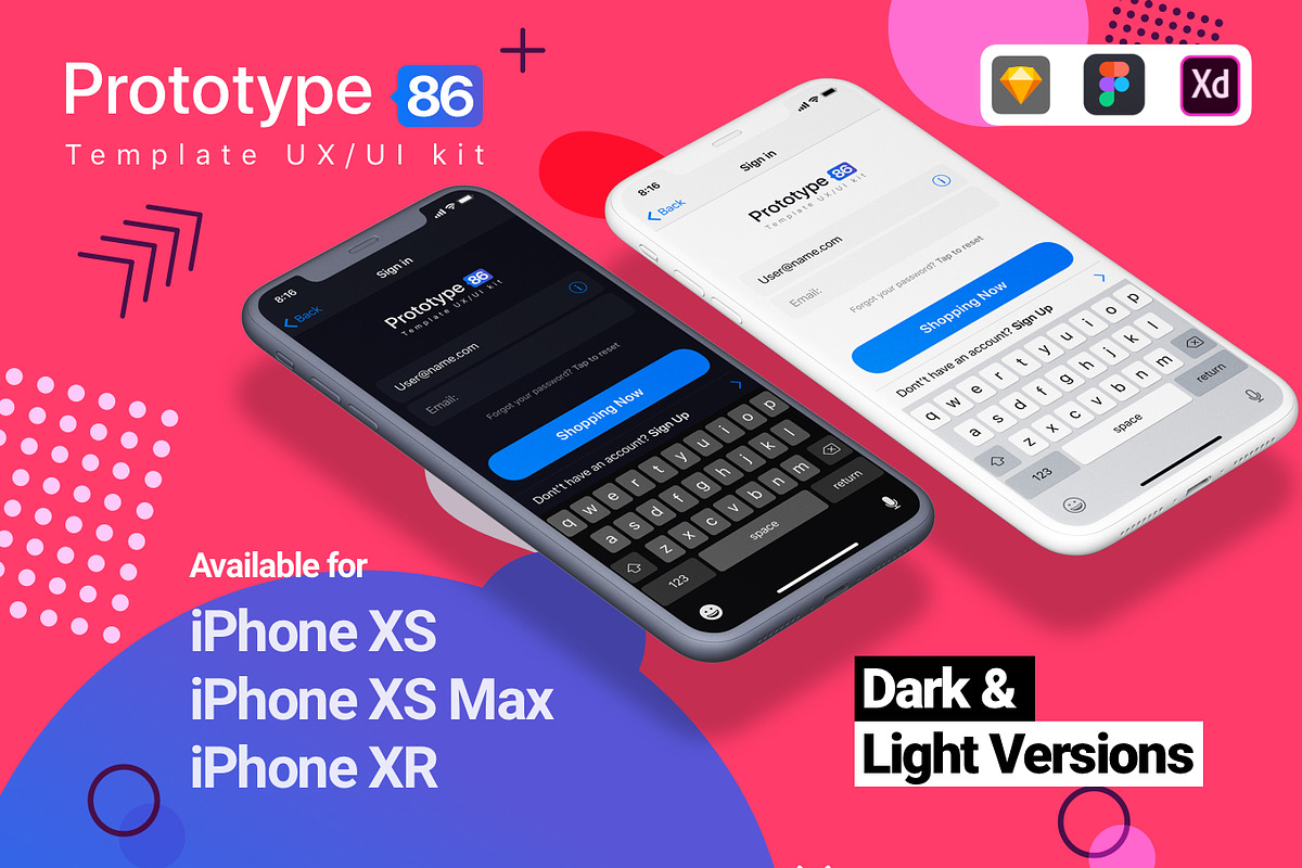Prototype 86 Template UX/UI Kit, an UI Kit Template by App for Mobile & Website (Photo 1 of 13)