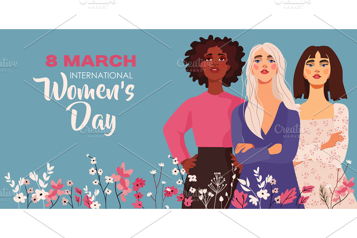 March 8 card. International Women's, a Seasonal Illustration by Valenty