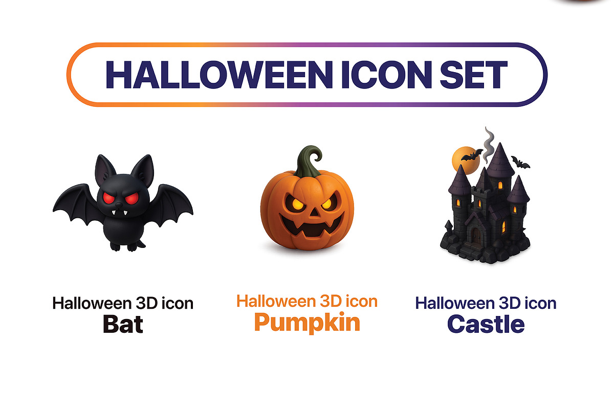 Halloween 3D Spooky icons set, an Icon by Iwanistic (Photo 5 of 6)
