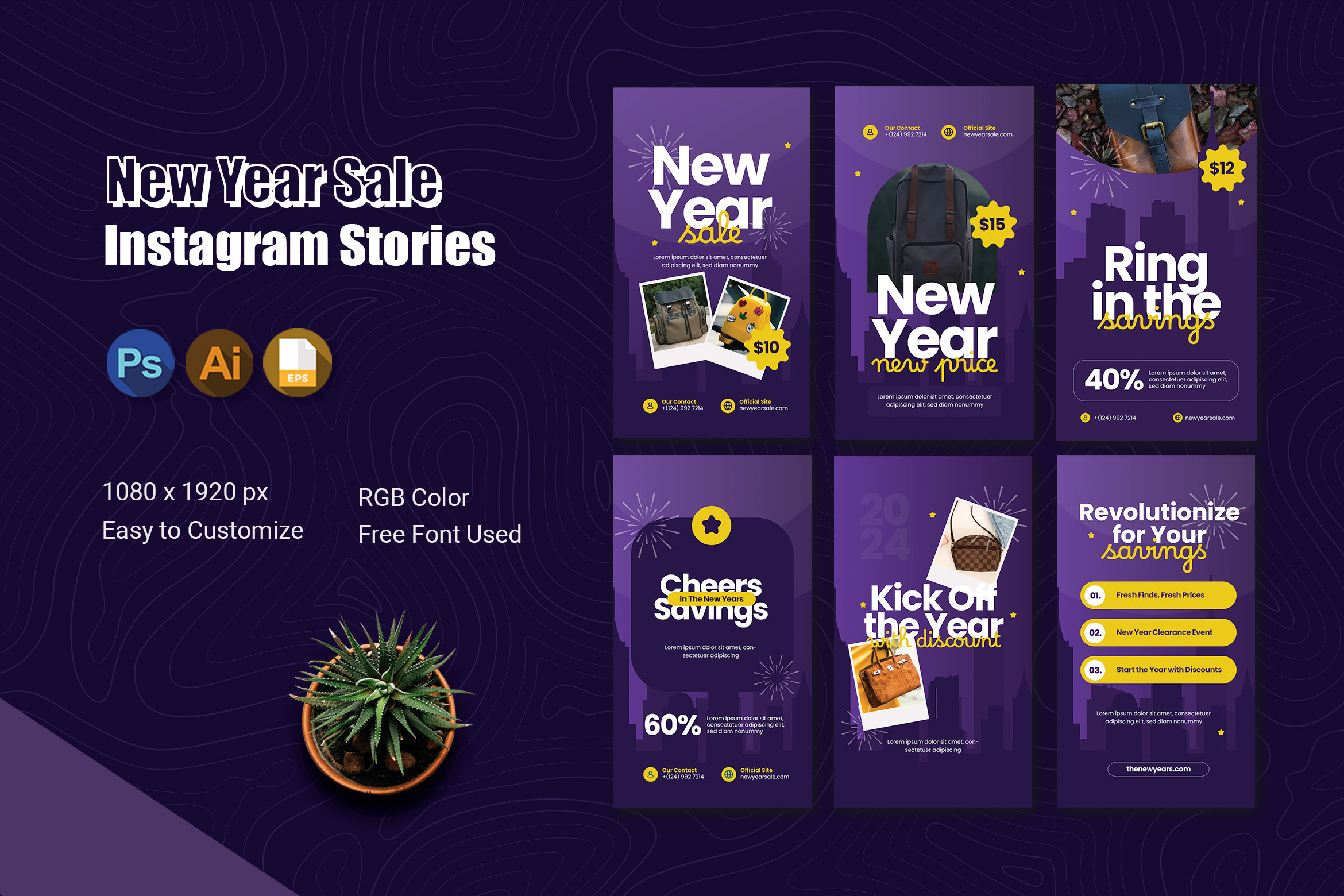 New Year Sale Instagram Story by Esensifiksistudio  Creative Market