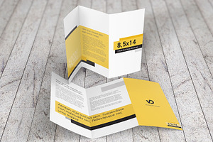 8.5 X 14 Z-Fold Brochure Mockups