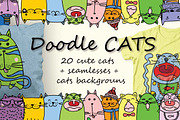 Doodle Cats, an Animal Illustration by Virinaflora (Thumbnail 1 of 8)