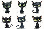 Zombie Black Cat Clipart, an Illustration by OK Design (Thumbnail 2 of 5)