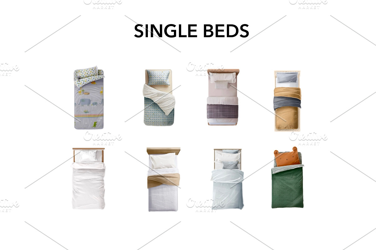 Bed Floor Plan - 40 PNG Elements, an Object Graphic by SketchBoyko (Photo 3 of 6)