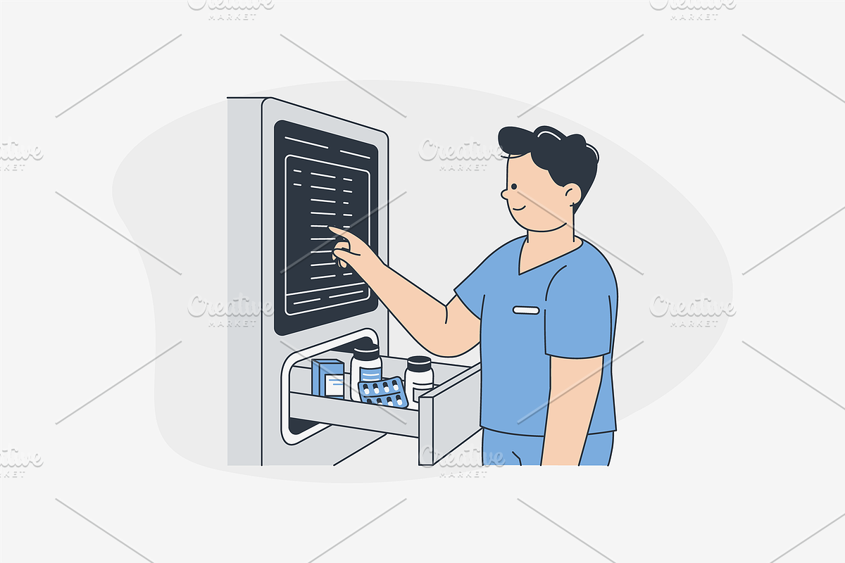 Smart Hospital Illustration, an Object Graphic by Jump Studio (Photo 6 of 12)