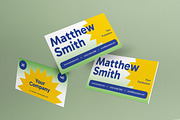 Green Flat Design Business Card, a Business Card Template by graphicook (Thumbnail 1 of 3)