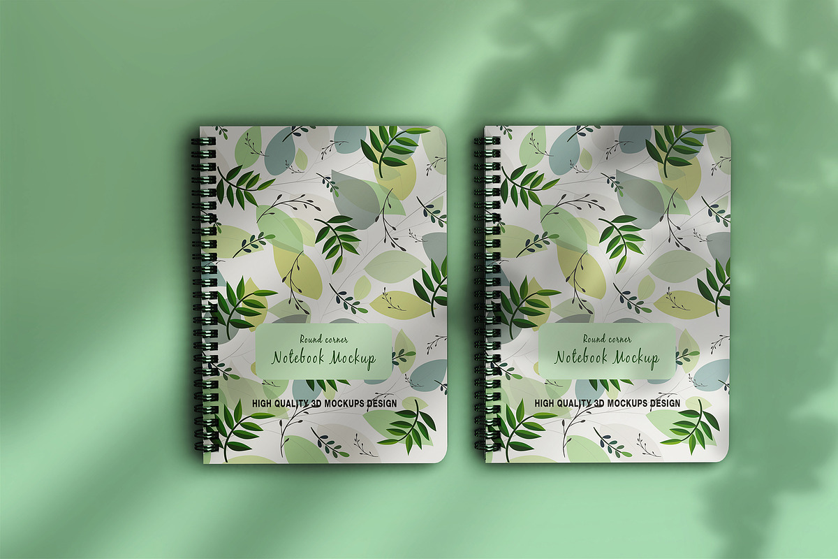Realistic round notebook mockup, a Books & Magazine Mockup by Raihan Rahman (Photo 10 of 19)