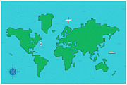 World Map Simple Vector, an Illustration by Skylars Art Supplies (Thumbnail 2 of 7)