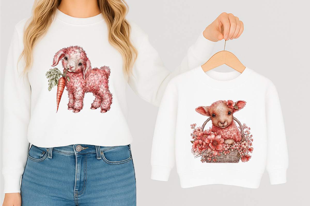 Whimsical Easter Sheep Clipart, an Illustration by designcity5 (Photo 5 of 5)
