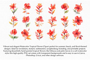 Watercolor Tropical Flower Clipart, an Illustration by Libby Wishes (Thumbnail 3 of 3)