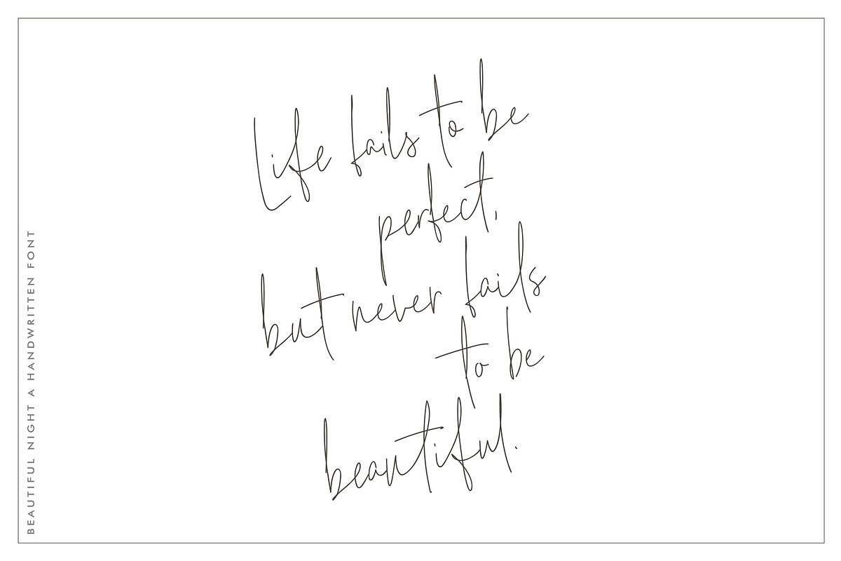 Beautiful Night Script Font preview 8