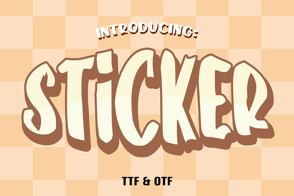 Sticker - Cartoon Font Types, a Font by KiddoGlyphs Studio (Photo 1 of 3)