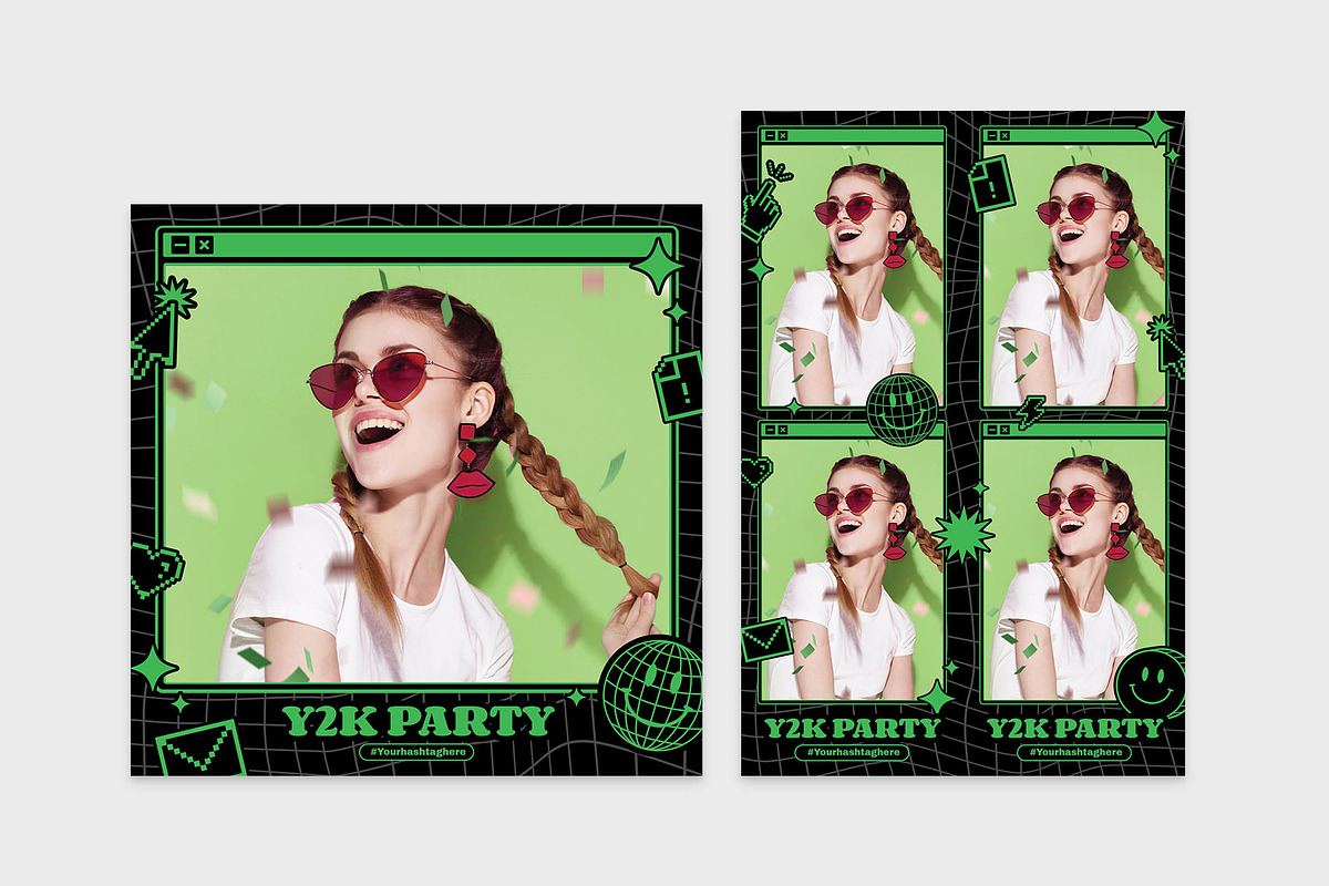 Y2K Photo Booth Layouts, a Card Template by BrandPacks (Photo 2 of 4)