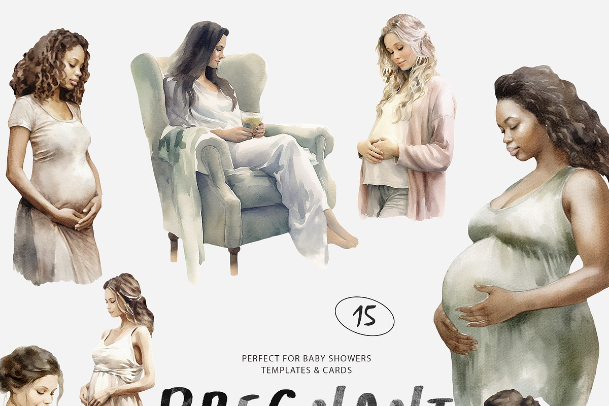 Motherhood Watercolor Collection, a Decorative Illustration by Sunshine Art (Photo 2 of 10)