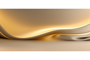 3D Golden Wave Background, an Illustration by BazziBa♥