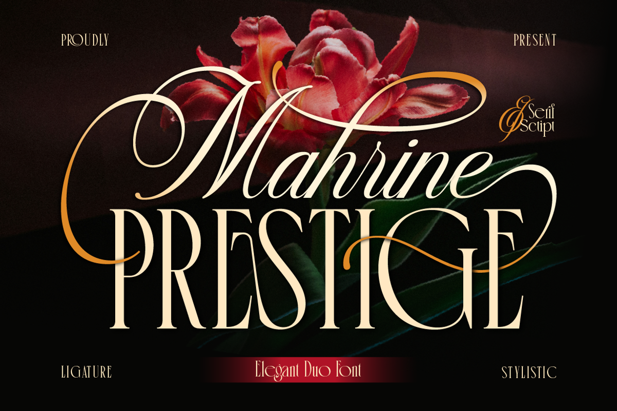 Mahrine Prestige, a Serif Font by Burntilldead (Photo 1 of 12)