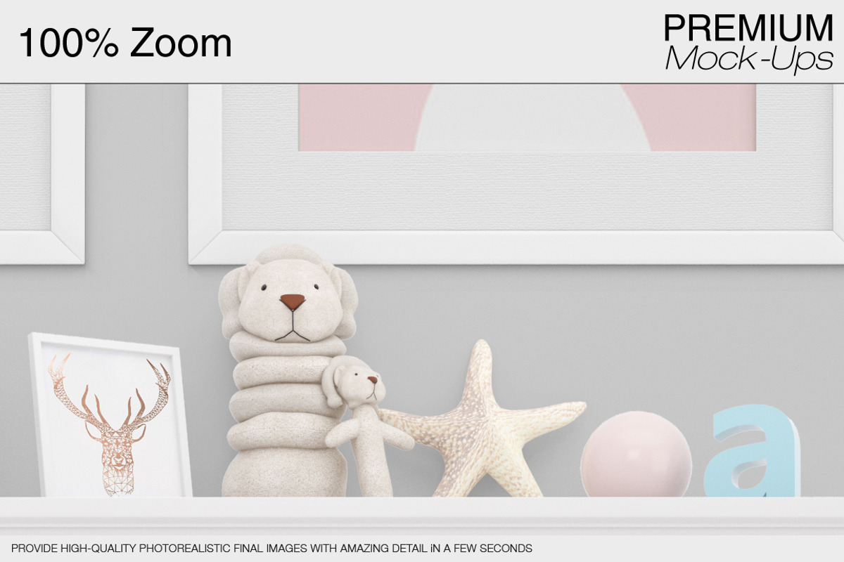 Nursery Wallpaper & Frames Mockups, a Product Mockup by mock-ups (Photo 19 of 23)