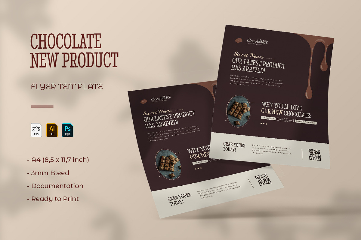 Chocolate New Product - Flyer, a Flyer Template by VUNIRA (Photo 1 of 3)