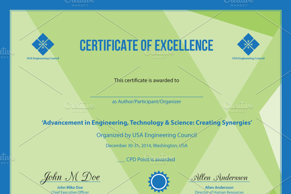 Certificates of Excellence, a Stationery Template by Zia Grfx (Photo 1 of 10)