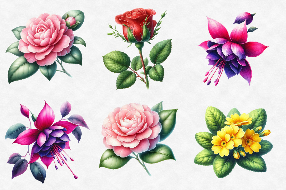 Watercolor Floral Clipart, an Illustration by Designworld (Photo 4 of 6)