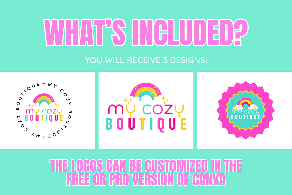 Colorful Boutique Logo - 3 Versions, a Branding & Logo Template by SunshineStudioBoutique (Photo 2 of 10)