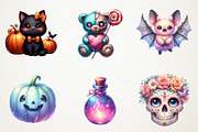 Cute Pastel Spooky Halloween Clipart, an Illustration by RobertsArt (Thumbnail 6 of 7)