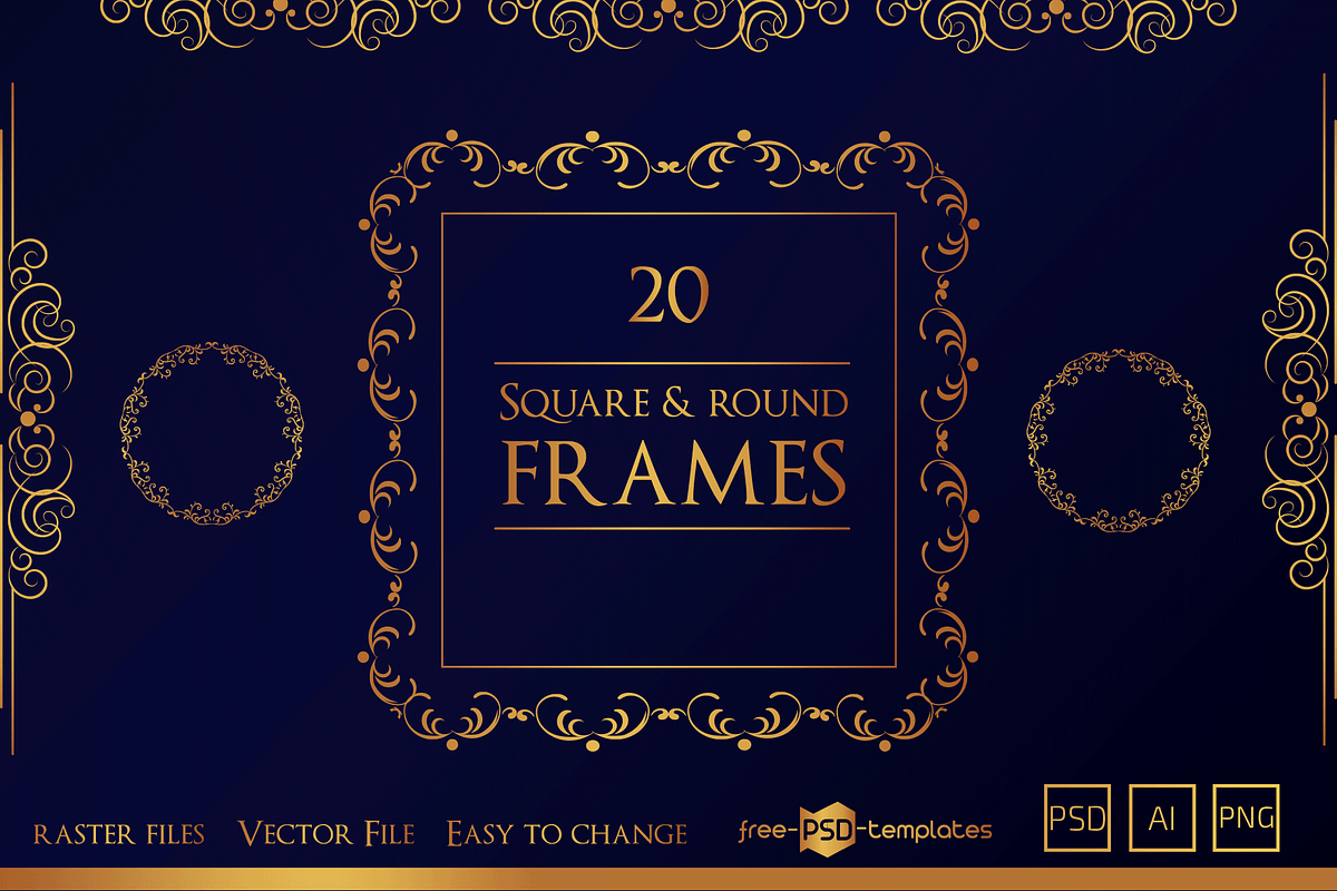 Vector Vintage Borders Collection, an Object Graphic by Free-PSD-Templates (Photo 3 of 4)