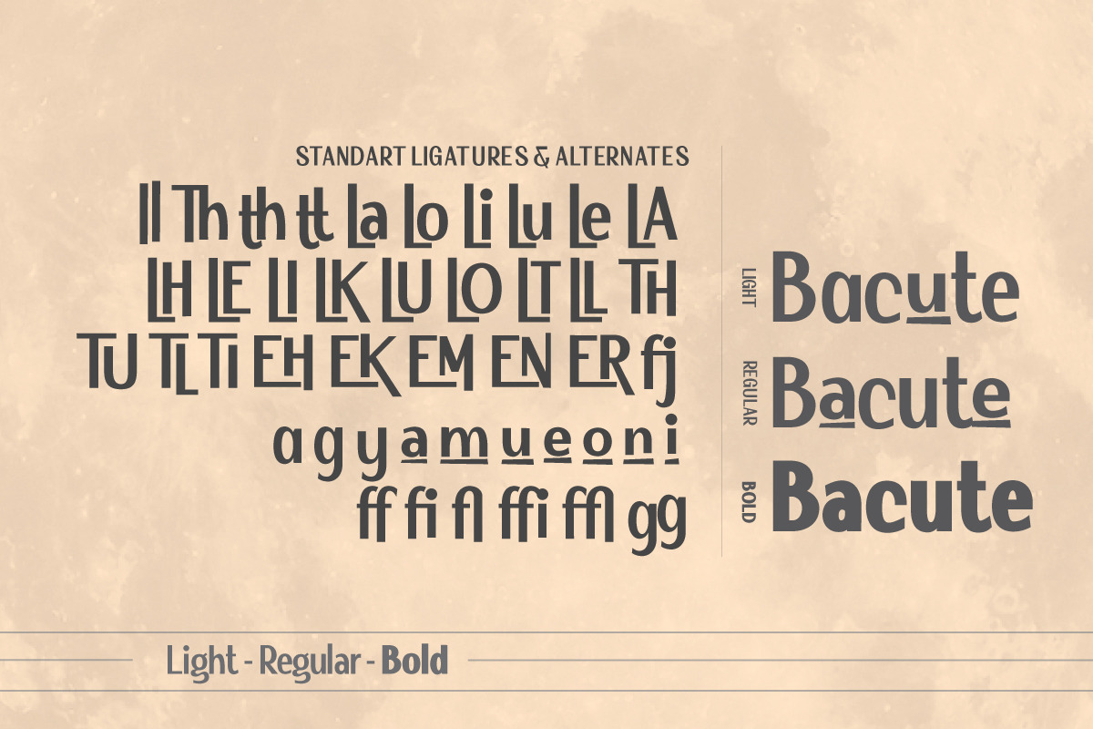 Bacute Display Sans Typeface, a Sans Serif Font by Afkari Studio (Photo 4 of 13)