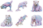 Watercolor Arctic Animals Clipart, a Seasonal Illustration by CreationArt (Thumbnail 5 of 5)
