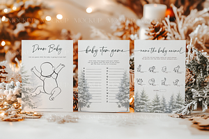 Winter Shower Games Mockup, 5x7 Mock