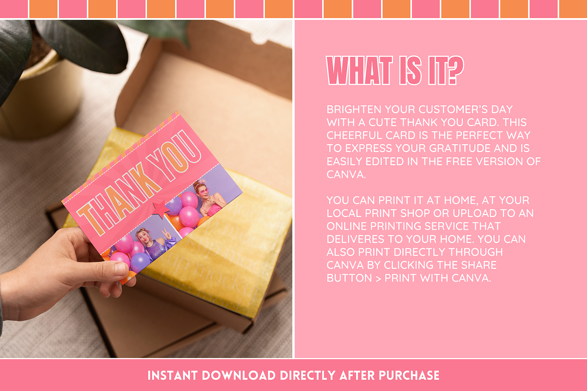 Fun Thank You Card, a Business Card Template by SunshineStudioBoutique (Photo 2 of 10)
