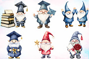 Watercolor Graduation Gnome Clipart, an Illustration by Canvas Craft (Thumbnail 4 of 4)