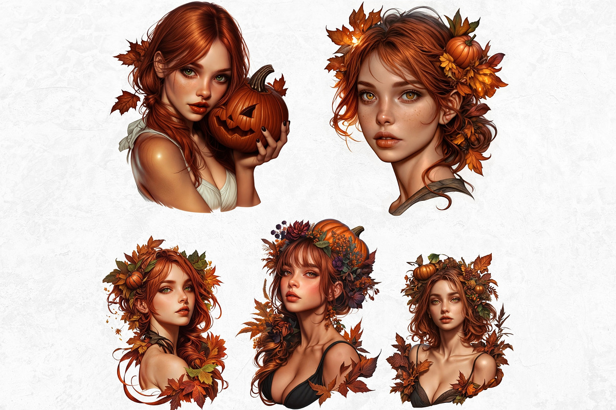 Pumpkin Queen Halloween clipart set, an Illustration by ThatsDesignArt (Photo 5 of 10)