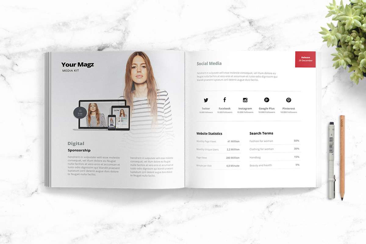 Magazine Media Kit Template, a Social Media Template by ariodsgn (Photo 4 of 9)