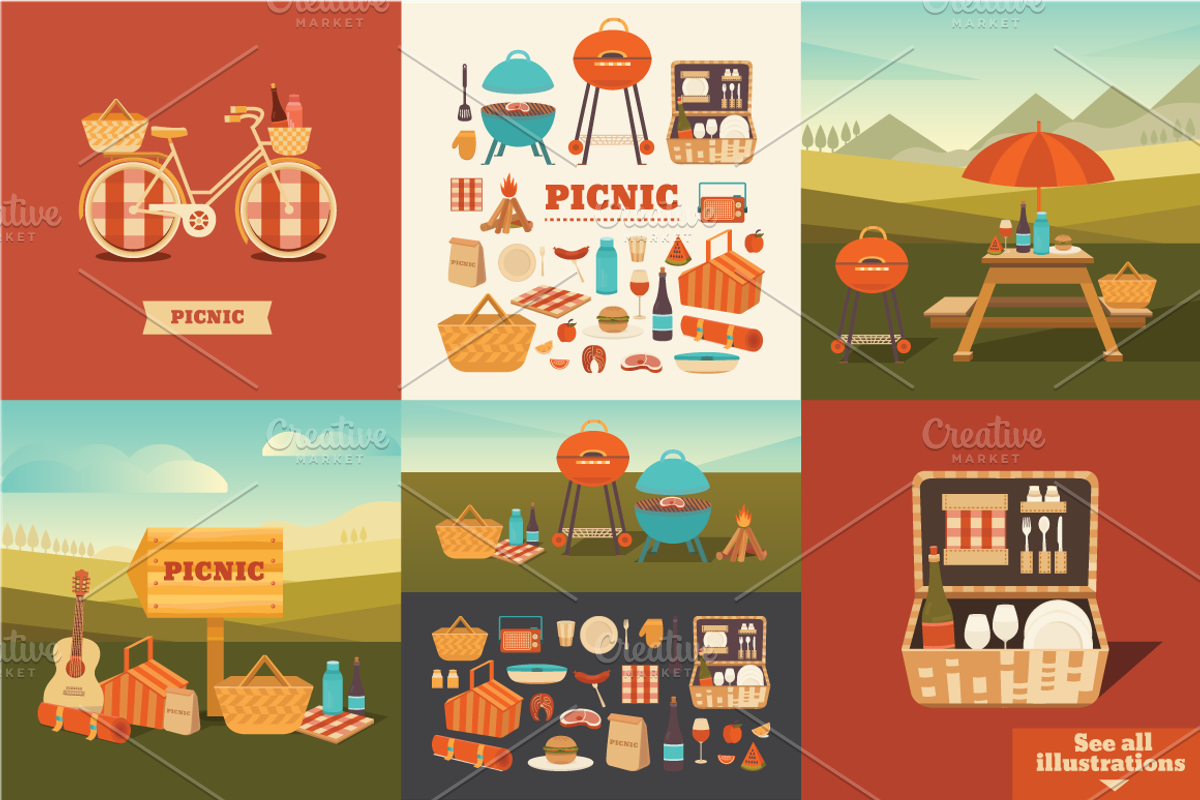 Illustrations picnic and BBQ, a Food Illustration by Dasha Efremova (Photo 2 of 3)