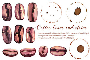 Watercolour Coffee Set Top View