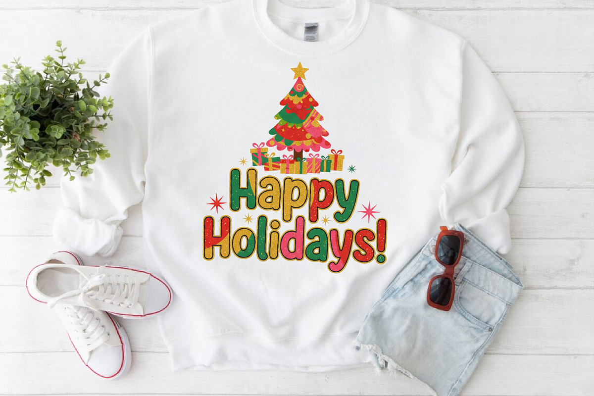 Happy Holidays Christmas Clipart PNG, an Illustration by Craft Nest (Photo 6 of 6)
