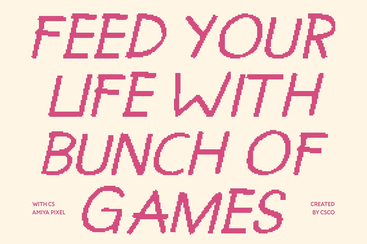 CS Amiya Pixel, a Sans Serif Font by Craft Supply Co. (Photo 2 of 8)