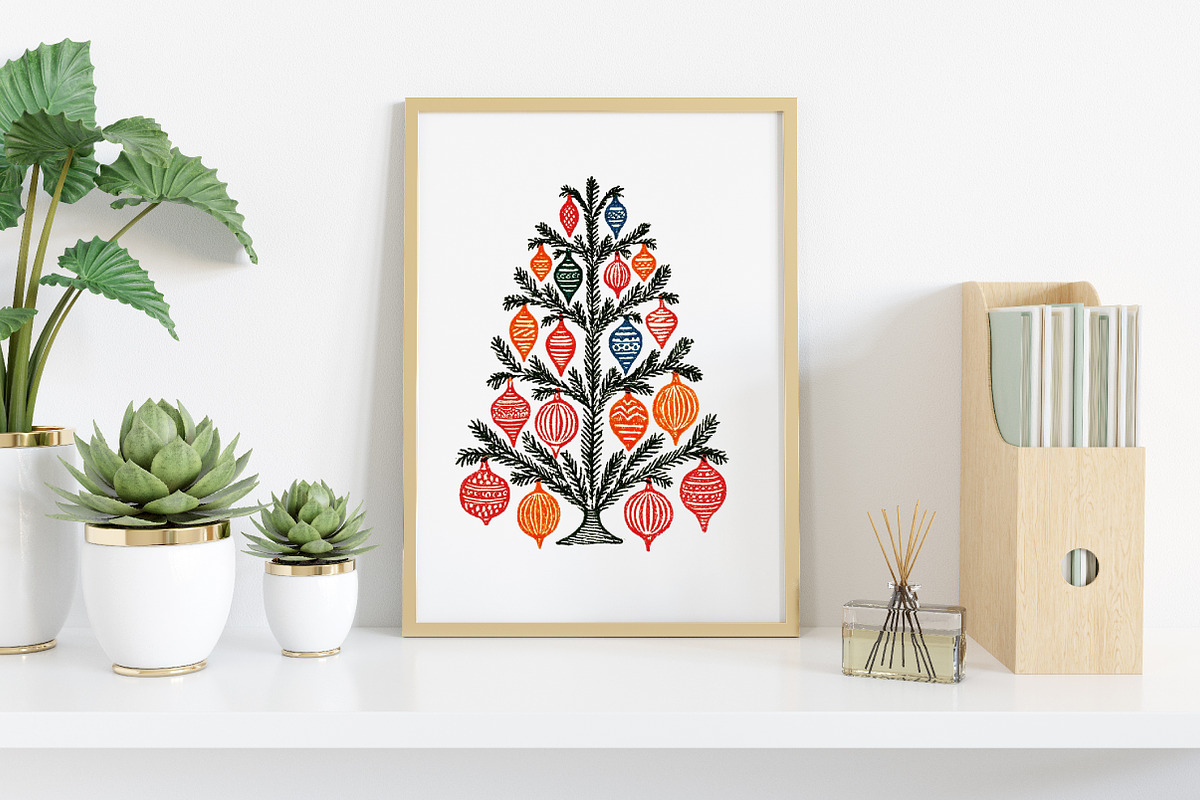 Boho Christmas Trees Clipart, an Illustration by Canvas Craft (Photo 6 of 8)