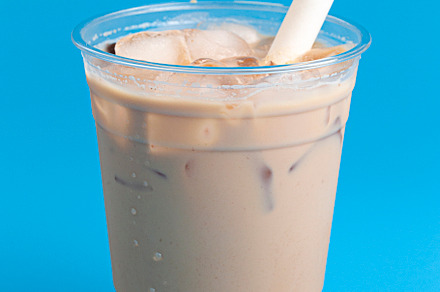Classic Boba Tea on a Blue Background