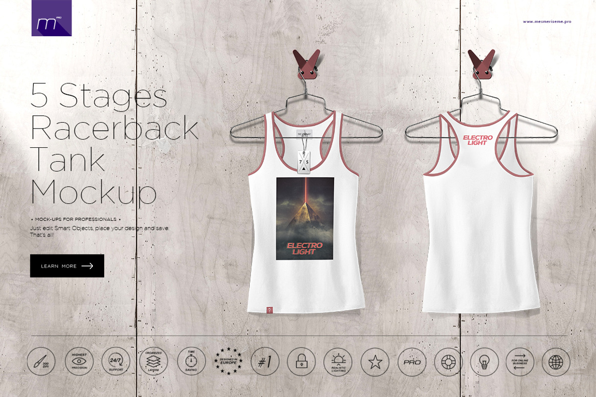Racerback Tank On 5 Stages Mock-up, a Hoody Mockup by Mocca Mockups Store (Photo 1 of 68)