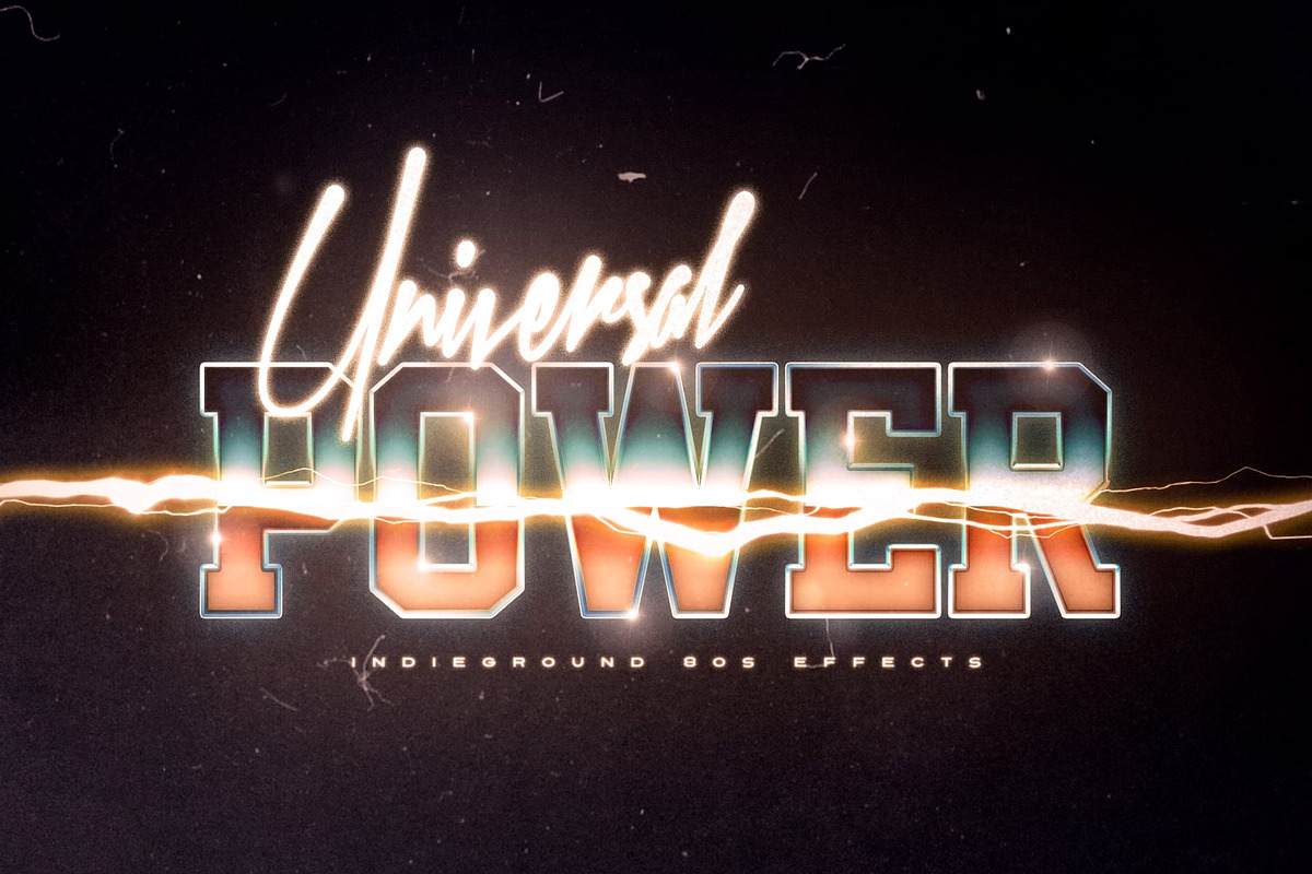 80s Text Effects Complete Bundle, a Layer Style Add-On by Indieground Design Inc. (Photo 6 of 31)